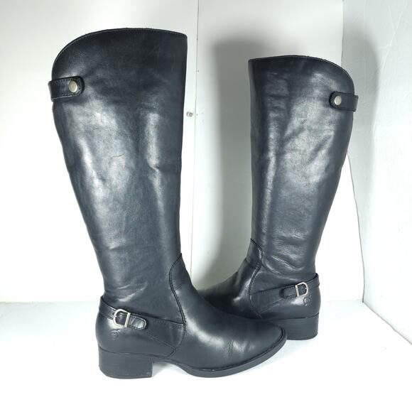 Born Women's US7,5M Leather Side Zip Wide Calf Equestrian Riding Boots - Picture 7 of 16